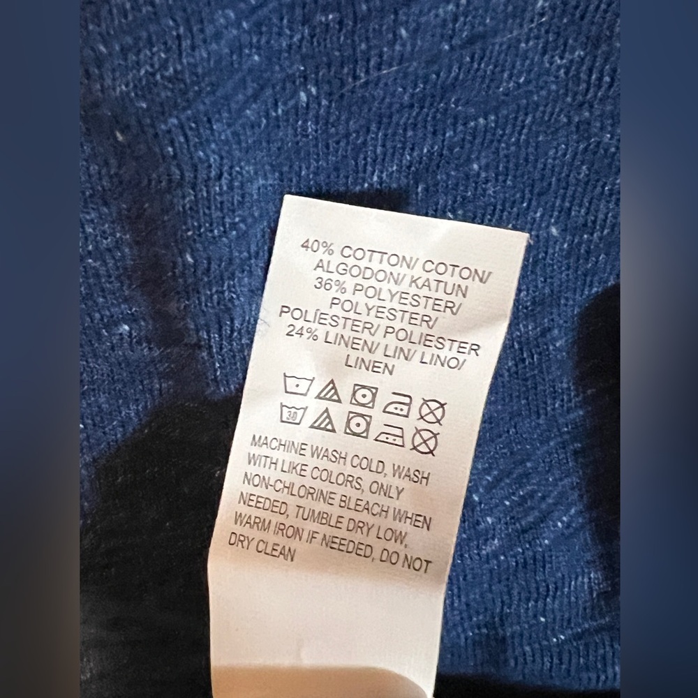 Lucky Brand Linen Blend Blue Short Sleeve Men’s T- Shirt Sz M - Picture 7 of 7
